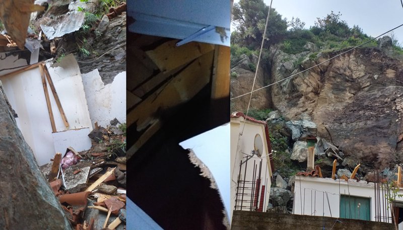 Ζημιές από κατολίσθηση στο Πλωμάρι