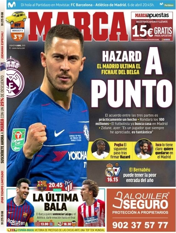 Το πρωτοσέλιδο της Marca
