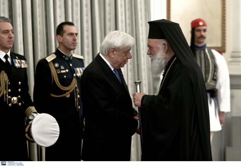 Ο Προκόπης Παυλόπουλος με τον Αρχιεπίσκοπο Αθηνών και πάσης Ελλάδος, Ιερώνυμο