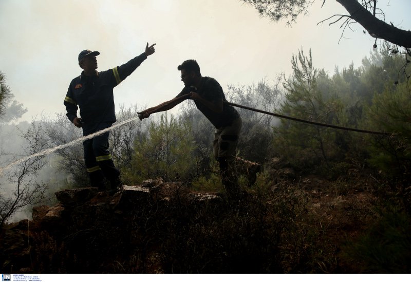 Πυροσβέστες δίνουν μάχη με τις φλόγες