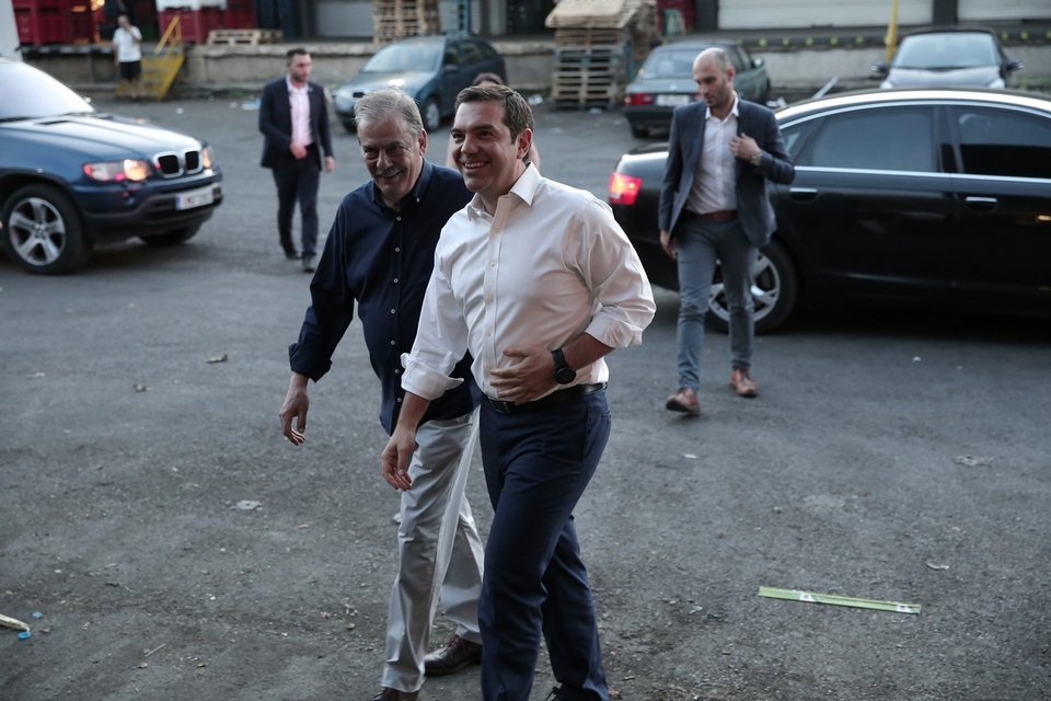 Ο Αλέξης Τσίπρας προσέρχεται στην Κεντρική Λαχαναγορά του Ρέντη