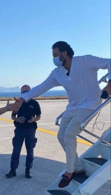 Ο πρίγκιπας Abdulah Bin Al Saud κατά την άφιξή του στην Κρήτη