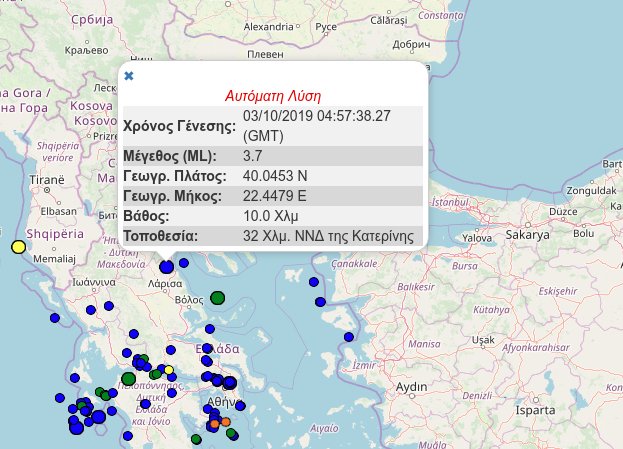 Σεισμός στην Κατερίνη