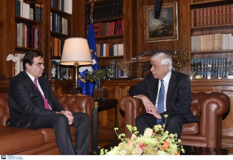 Συνάντηση του Προκόπη Παυλόπουλου με τον αντιπρόεδρο της Ευρωπαϊκής Επιτροπής, Μαργαρίτη Σχοινά