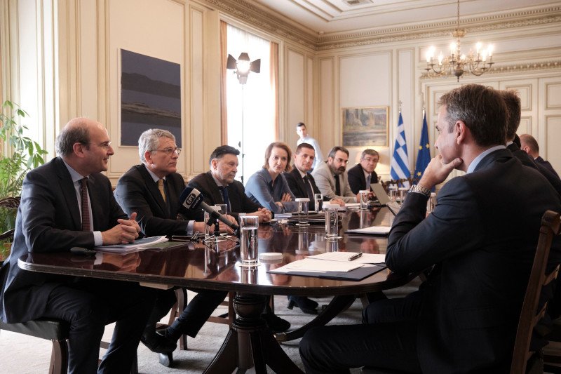 Συνάντηση της πολιτικής ηγεσίας του ΥΠΕΝ με τον πρωθυπουργό, Κυριάκο Μητσοτάκη