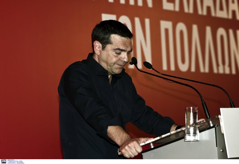 Χαρακτηριστικό στιγμιότυπο από την ομιλία Τσίπρα στην ΚΕ του ΣΥΡΙΖΑ 