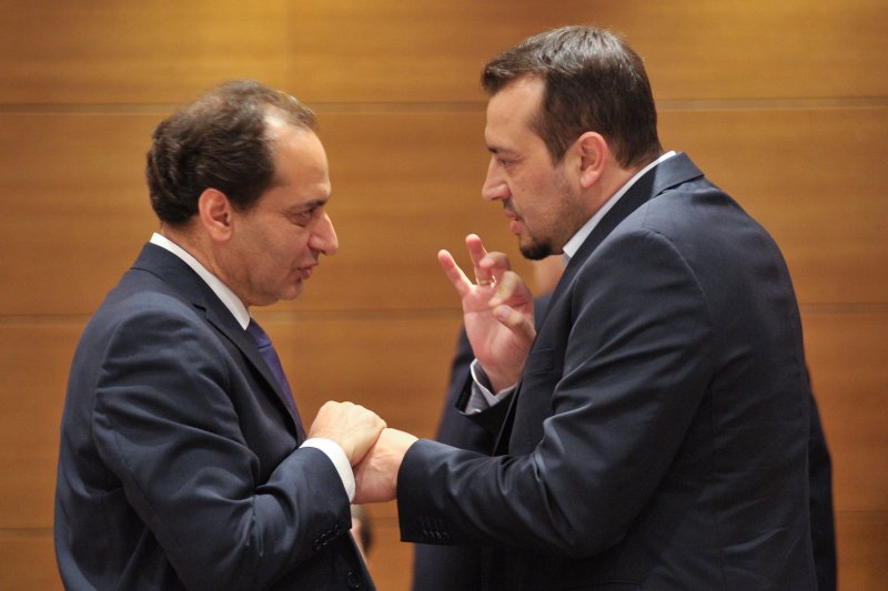 Χρήστος Σπίρτζης και Νίκος Παππάς, οι επικεφαλής της Κίνησης Μελών / Φωτογραφία: EUROKINISSI / Λεωνίδας Μπακόλας