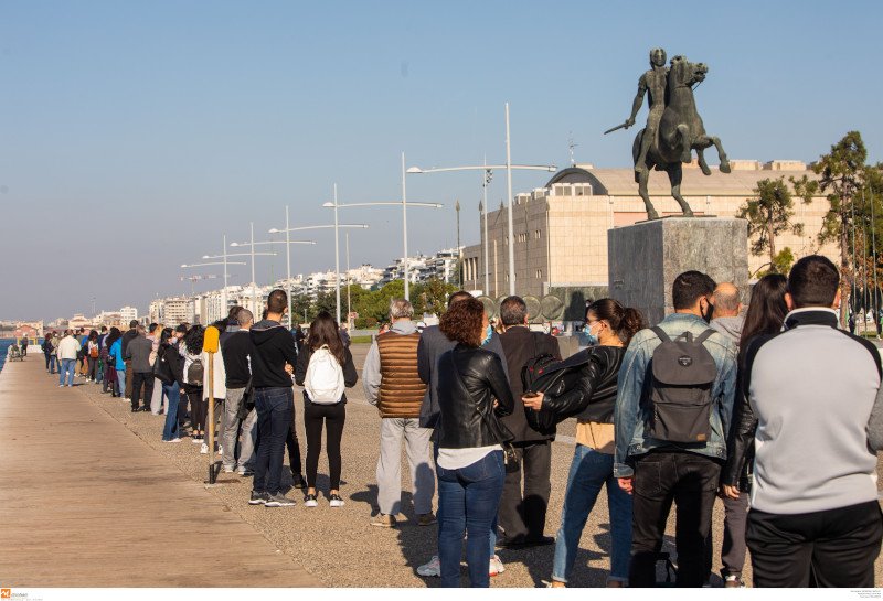 Θεσσαλονίκη ουρά για τεστ για τον κορωνοϊό
