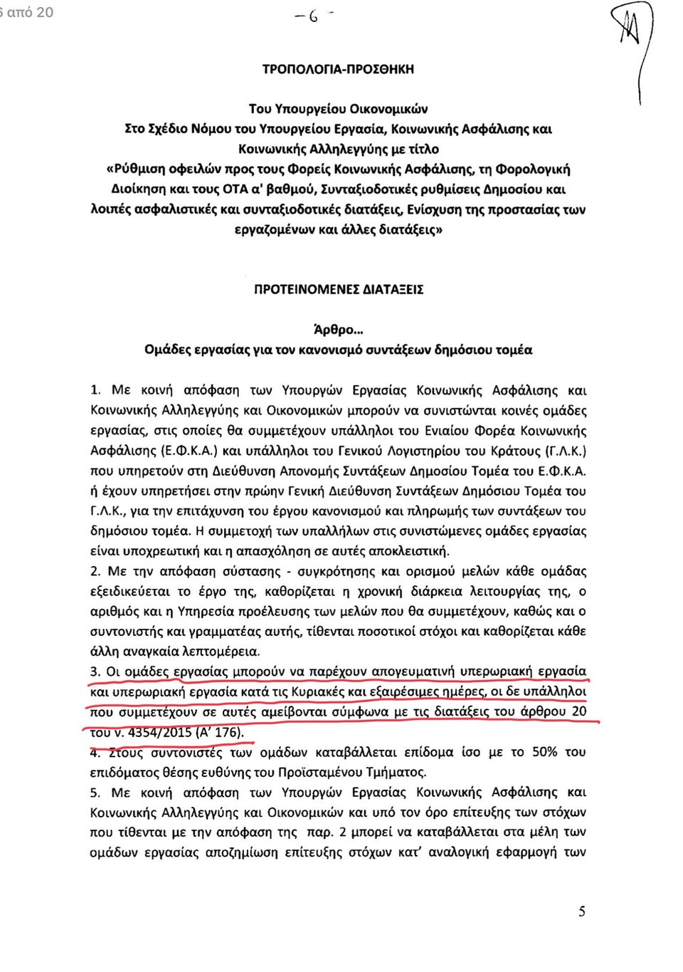 Η τροπολογία για την επταήμερη εργασία στους υπαλλήλους του υπ. Εργασίας