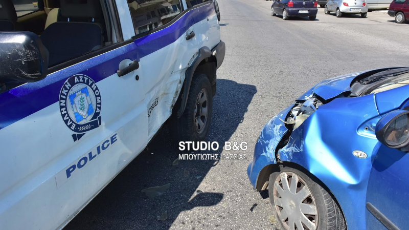 Υλικές ζημιές από το τροχαίο περιπολικού με ΙΧ