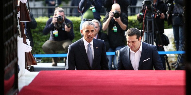Mπαράκ Ομπάμα και Αλέξης Τσίπρας στο Μέγαρο Μαξίμου το 2016Φωτογραφία:Nikos Libertas / POOL / SOOC