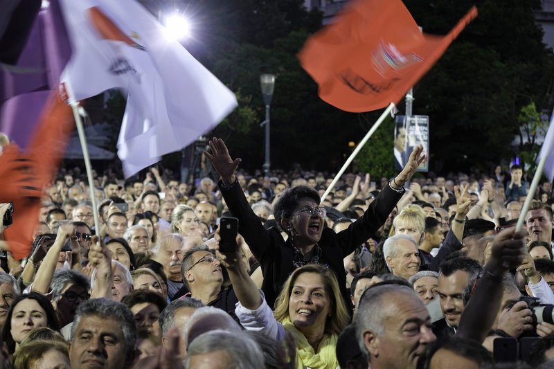 Οπαδοί του ΣΥΡΙΖΑ στην ομιλία Τσίπρα στο Αγρίνιο