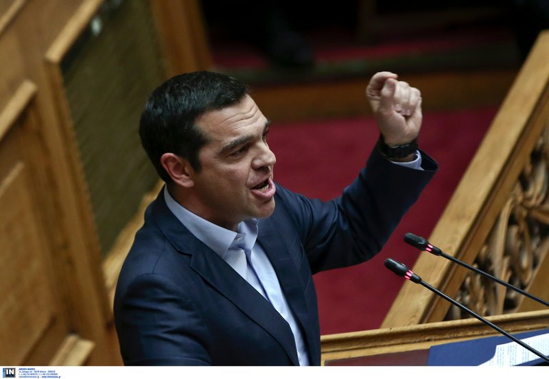 Ο Αλέξης Τσίπρας κατά την ομιλία του στη Βουλή για τις γερμανικές αποζημιώσεις -Φωτογραφία: Intimenews/ΛΙΑΚΟΣ ΓΙΑΝΝΗΣ