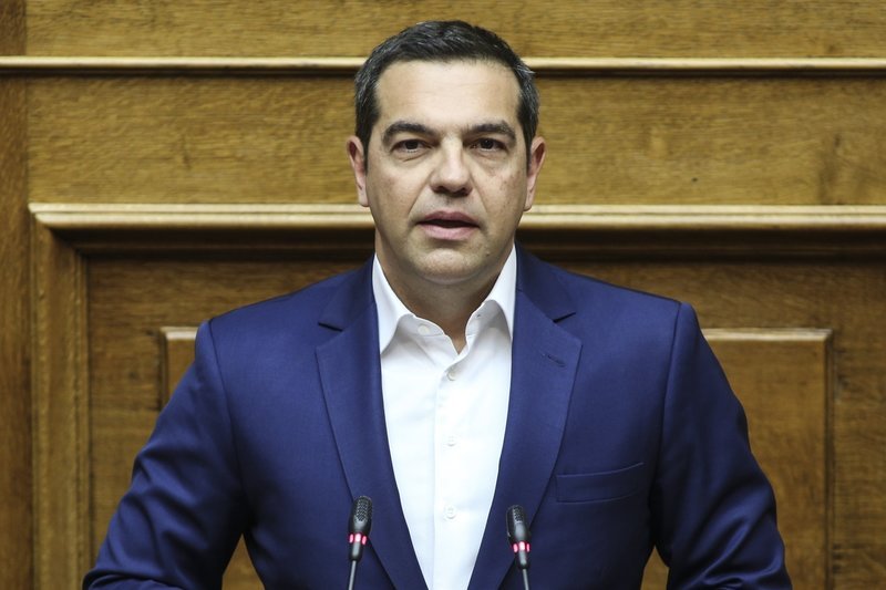 Ο Αλέξης Τσίπρας στο βήμα