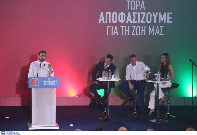 Νάσος Ηλιόπουλος, Αλέξης Χαρίτσης, Αλέξης Τσίπρας, Εφη Αχτσιόγλου