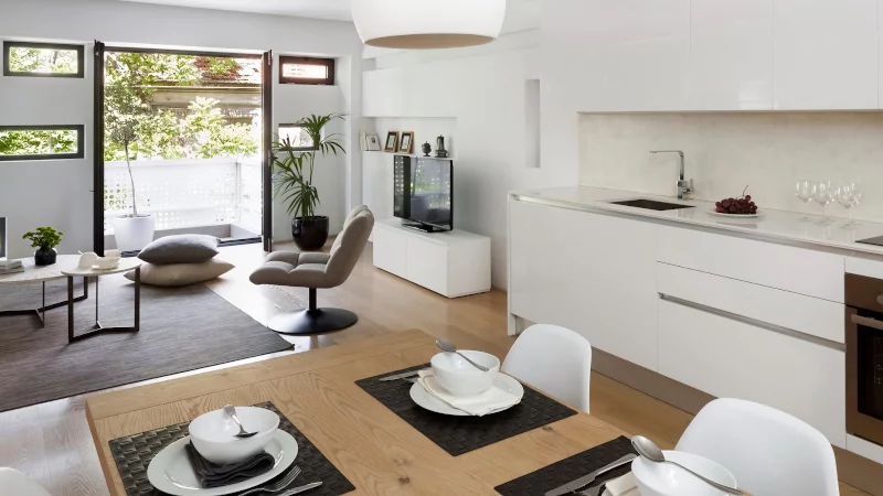 Τα διαμερίσματα κατανέμονται σε έξι ορόφους