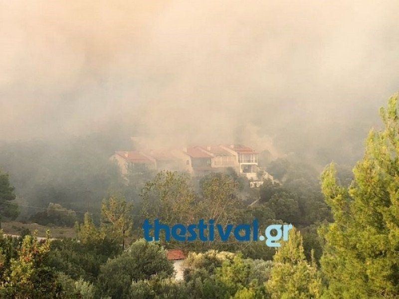 Φωτιά στη Βουρβουρού Χαλκιδικής / Φωτογραφία: thestival.gr