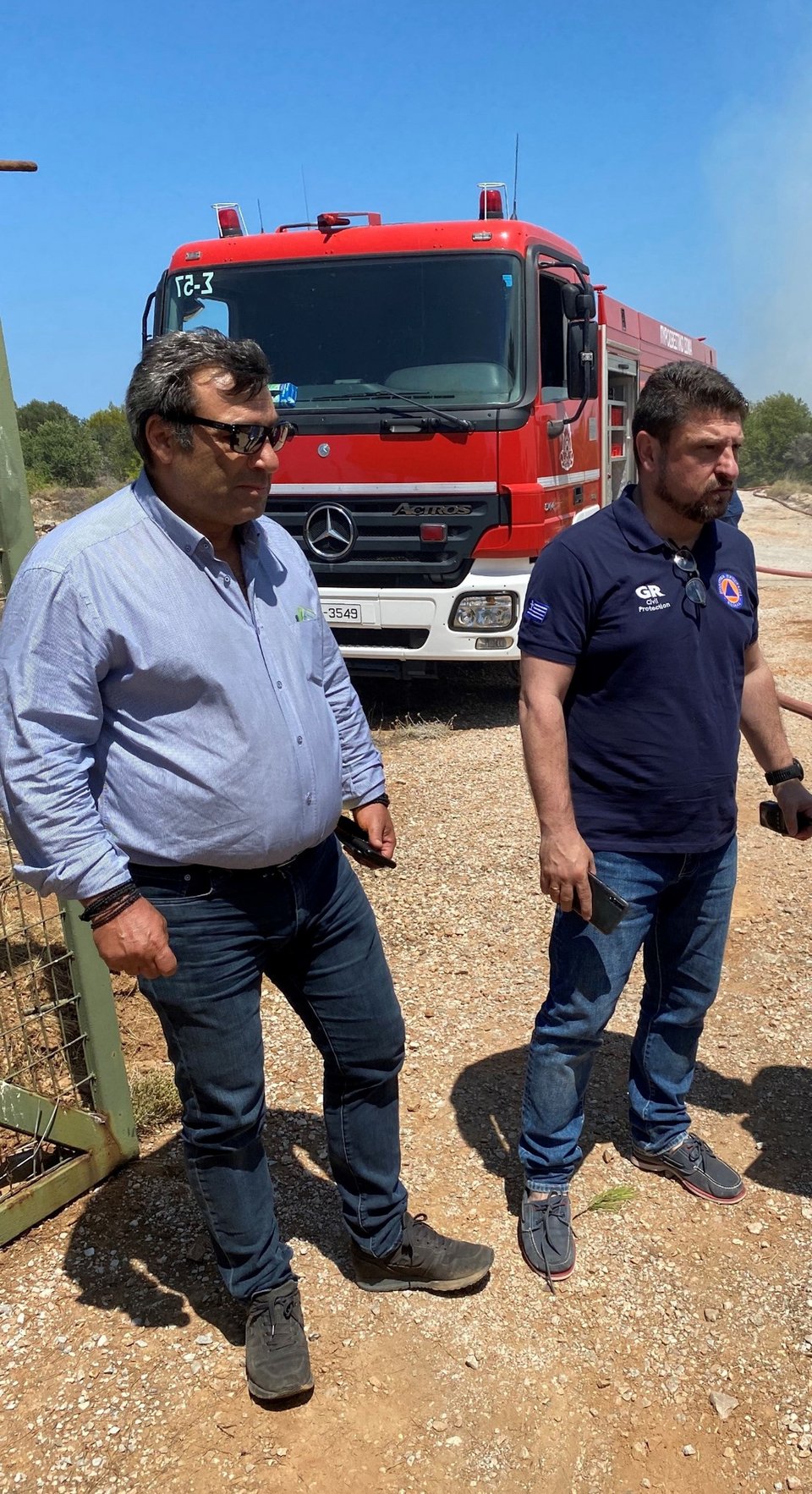 Ο Νίκος Χαρδαλιάς έσπευσε στο σημείο όπου ξέσπασε η φωτιά