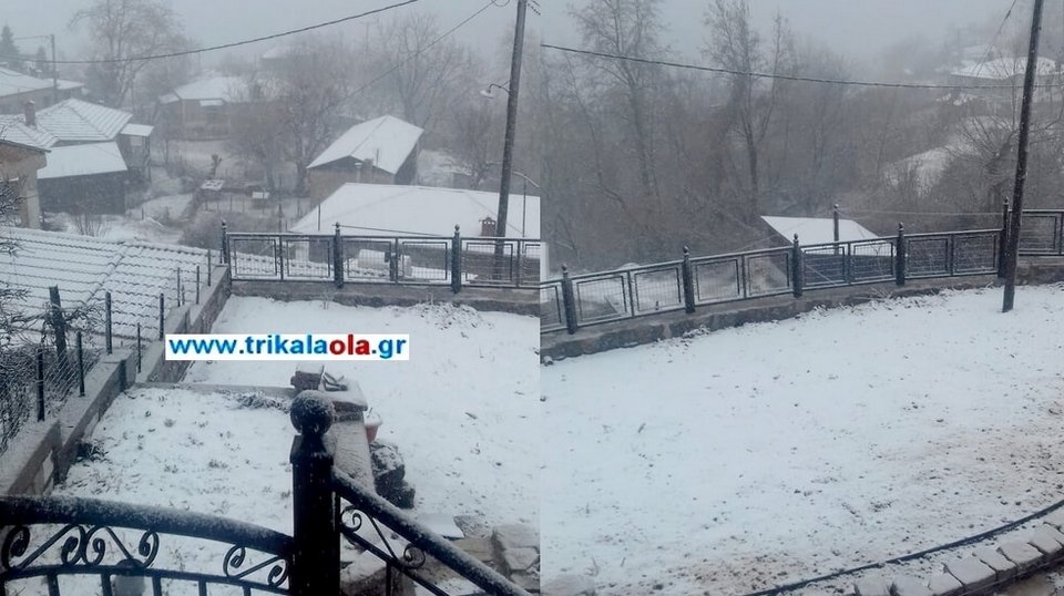 Εικόνα από την χιονοθύελλα στα ορεινά των Τρικάλων/ Φωτογραφία: TrikalaOla.gr
