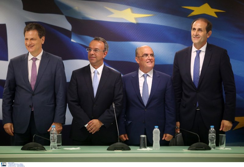 Θόδωρος Σκυλακάκης, Χρήστος Σταϊκούρας, Γεώργιος Ζαββός και Απόστολος Βεσυρόπουλος