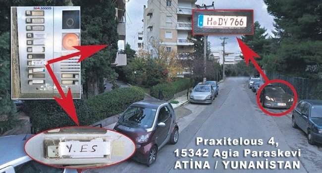 Φωτογραφία με το διαμέρισμα του Yalcin Esmek και το κουδούνι στην πολυκατοικία του στην Αγία Παρασκευή, όπως λέει η Sabah.