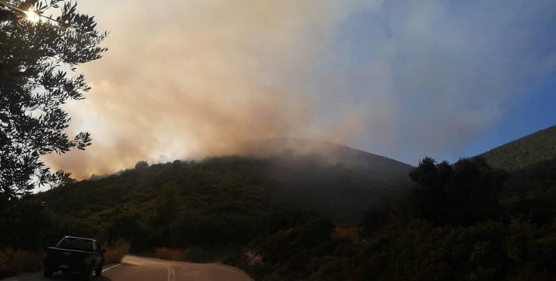Μαίνεται η πυρκαγιά στη Ζάκυνθο / Φωτογραφία: ermisnews.gr