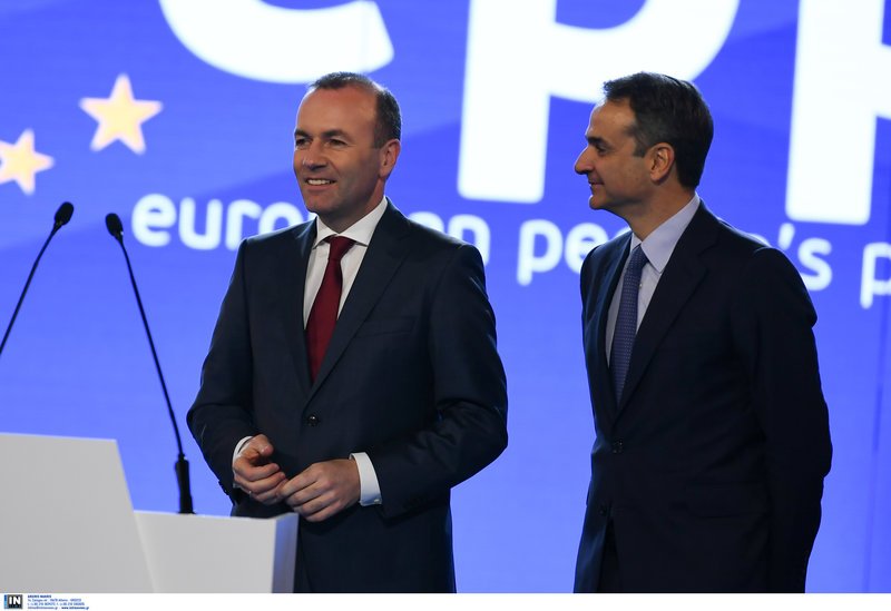 Ο Κυριάκος Μητσοτάκης και ο Μάνφρεντ Βέμπερ