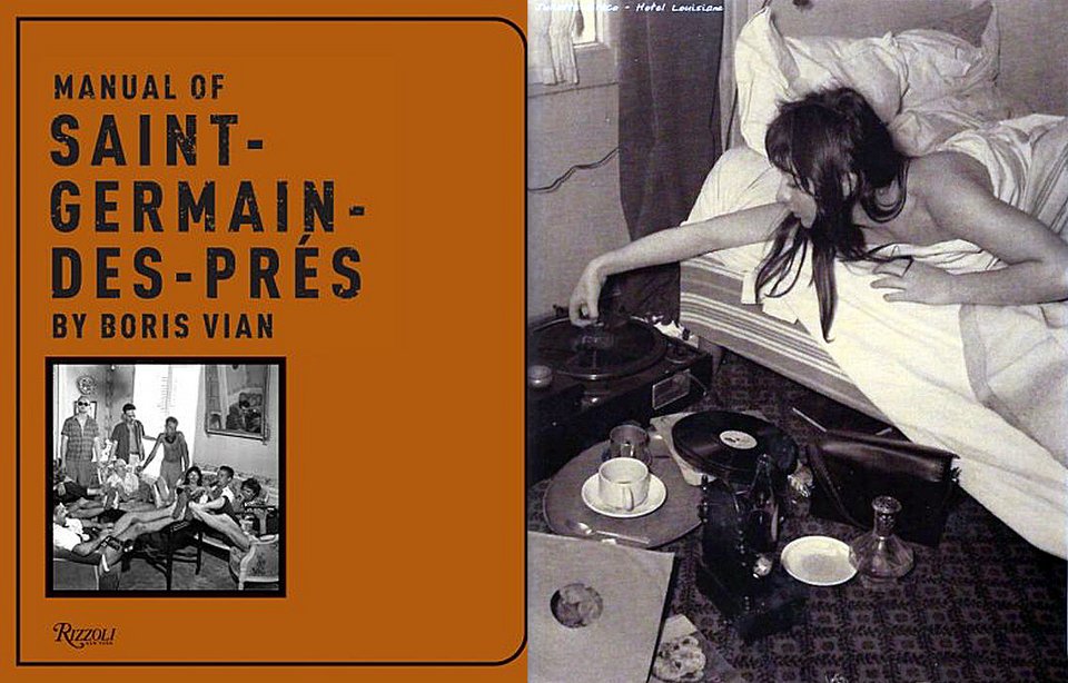 Η Juliette Gréco στο κρεβάτι,φωτογραφία από το βιβλίο Manual de Saint-Germain-des-Prés του Boris Vian.