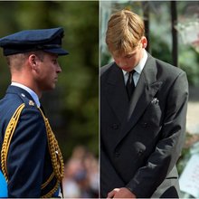 Γουίλιαμ και Χάρι, στην  πομπή της βασίλισσας Ελισάβετ και στην κηδεία της Νταϊάνα