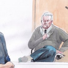 Σκίτσο από τη δίκη Πελικό