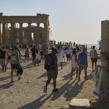 tourists in Athens