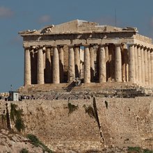 Η δυτική πλευρά του Παρθενώνα χωρίς σκαλωσιές