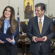 H Κίμπερλι Γκίλφοιλ μαζί με τον Κώστα Γκιουλέκα