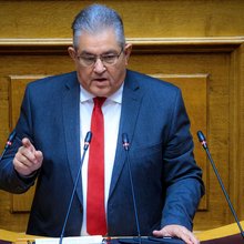 Ο Δημήτρης Κουτσούμπας στο βήμα της Βουλής