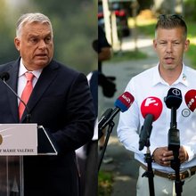 Ο Ούγγρος πρωθυπουργός Βίκτορ Όρμπαν και ο ηγέτης της αντιπολίτευσης, Πέτερ Μάγιαρ