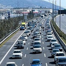 Κίνηση οχημάτων στην Εθνική Οδό 