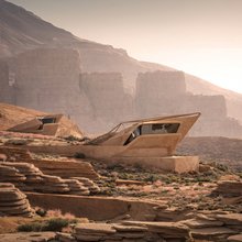 Design αυτόνομη μικροκατικία στην έρημο