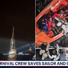 Δραματική διάσωση ιστιοπλόου από κρουαζιερόπλοιο, ανοιχτά του Μεξικού 