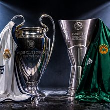 Τα τρόπαια του Champions League και της Euroleague με ιστορικές φανέλες της Ρεάλ και του Παναθηναϊκού