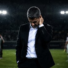 Ο Ραζβάν Λουτσέσκου περπατά απογοητευμένος μετά από παιχνίδι του ΠΑΟΚ 