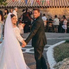Δανάη Μπάρκα και Φάνης Μπότσης στον γάμο τους 