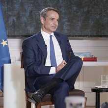 Ο πρωθυπουργός Κυριάκος Μητσοτάκης στο Μέγαρο Μαξίμου 