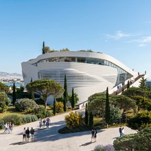 φουτουριστικό κτίριο μακέτα φωτορεαλιστική σχέδιο αρχιτεκτονικό