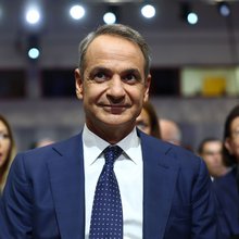 Ο Κυριάκος Μητσοτάκης στο βήμα της ΔΕΘ