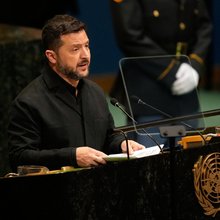 Ο Βολόντιμιρ Ζελένσκι στο βήμα του ΟΗΕ