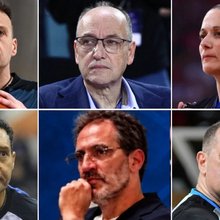 (Επάνω αριστερά) Πέτρος Παπαπέτρου, Βαγγέλης Λιόλιος, Βάσω Τσαρούχα / (Κάτω αριστερά): Τάσος Πηλοΐδης, Γιώργος Μαυραγάνης, Ηλίας Κορομηλάς