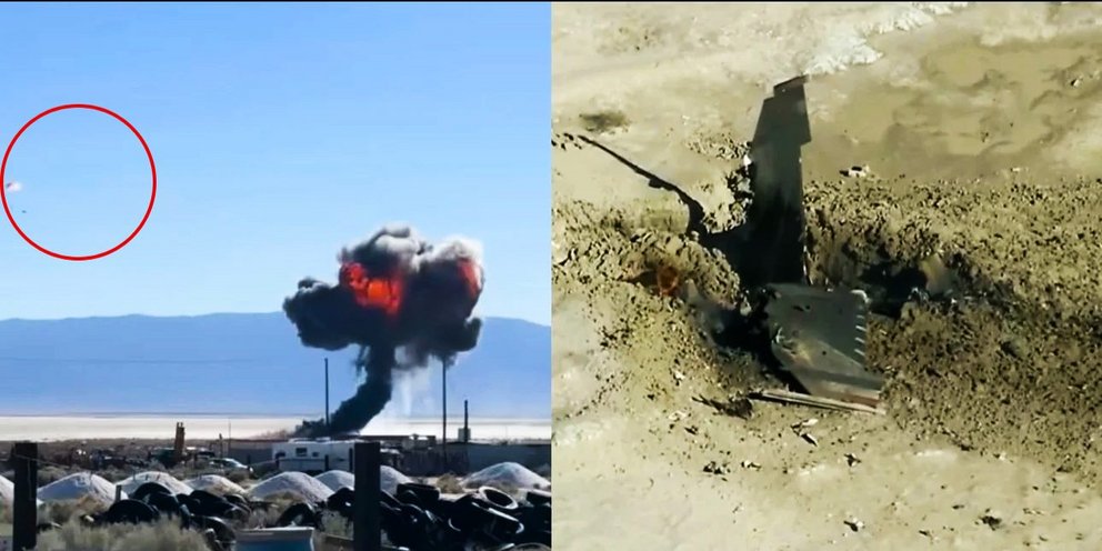 Η στιγμή της συντριβής του F-16 σε έρημο στην Καλιφόρνια