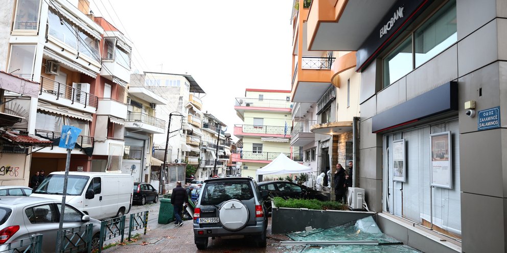 Το σημείο της έκρηξης στον Εύοσμο Θεσσαλονίκης