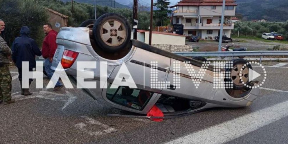 Ανεμοστρόβιλος ανέτρεψε ΙΧ στην Ηλεία