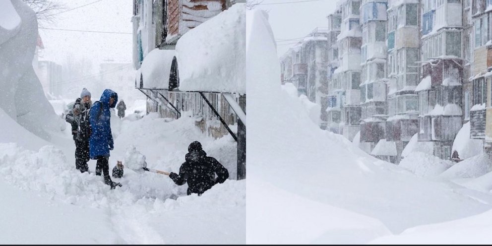 Ιστορικός χιονιάς στην Καμτσάτκα της ρωσικής Άπω Ανατολής